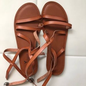 Brown strappy sandals American Eagle